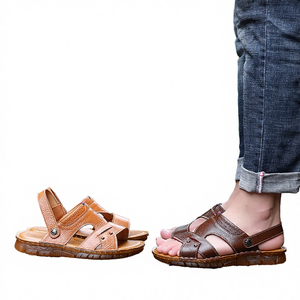 Sandales de sport de plein air en cuir véritable antidérapantes avec semelle en TPR pour hommes, sandales de plage, sandales de randonnée, été - Product Image 4