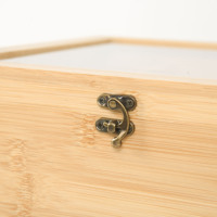 Boîte de rangement pour thé en bambou avec 12 compartiments, petite boîte en bois pour sachets de thé avec fenêtre en acrylique