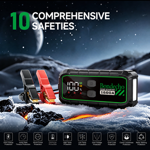 1600A 59.2Wh Fast Charging Portable Car Jump LCD Display Emergency Flashlight <b>12V</b> Lithium <b>Battery</b> 7L Gas 5L BE-T45 Powerful Jump - Product Image 1