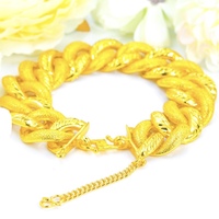 Bracelet unisexe classique hip-hop/rock en laiton plaqué or 24 carats, largeur 20 mm, bijoux fantaisie, cadeau, marque E