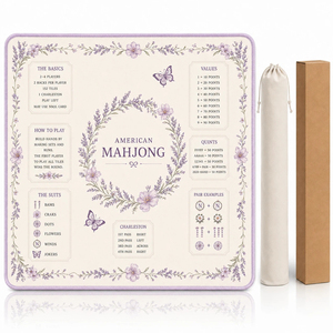 Tapete de Mahjong de Lujo con Diseño de Mariposas Púrpuras, Tapete de Juego de Neopreno con Reducción de Ruido, con Bolsa de Viaje para Regalos - Product Image 4