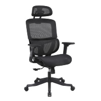 Chaise de bureau exécutive moderne avec soutien lombaire entièrement en maille et siège en tissu réglable