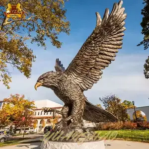 Giardino in granito metallo bronzo volanti statua di aquila a grandezza naturale in metallo animale scultura grande statua di aquila in bronzo