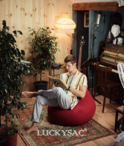Fauteuil de relaxation d'extérieur en forme de pouf, avec billes en polystyrène, pour usage intérieur et extérieur - Product Image 6