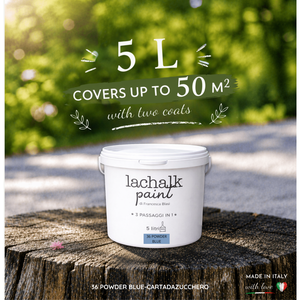 36 POWDER BLUE 5lt LaChalk the evolution of <b>chalk</b> paint Where <b>chalk</b> meets resin: Hybrid <b>Chalk</b> Resin Paint made in Italy - Product Image 2