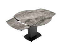 Vente à chaud ensemble de salle à manger de style moderne table rectangulaire extensible rotative avec siège en cuir pieds en fer trempé nouveau design