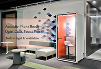 Cabine de bureau insonorisée mobile moderne, pod de réunion acoustique pour l'intimité, cabine de discussion silencieuse anti-bruit pour bureau à aire ouverte
