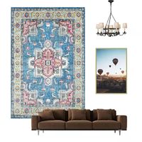 Tapis de sol de luxe fabriqué en Turquie, lavable, style persan antique, antidérapant, tapis décoratifs de style turc