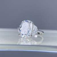 Bague en argent sterling 925 de la marque MuShan, 10ctw, 10*14mm, diamant Moissanite D VVS, plaqué or 18 carats, bijoux brevetés MST