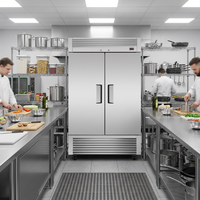 Équipement de restauration commerciale Congélateur vertical 3 portes en acier inoxydable avec refroidissement par air et 9 étagères à vendre