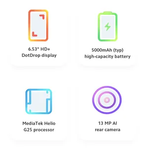 Küresel sürüm Xiaomi Redmi 9A 2GB RAM 32GB ROM MTK Helio G25 Octa çekirdek 6.53 "5000mAh pil 13MP kamera Redmi9 bir cep telefonu