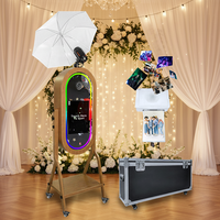 Nouveau design, borne photo ovale en bois de haute qualité avec écran tactile LCD, miroir selfie pour mariage avec appareil photo reflex numérique et logiciel gratuit