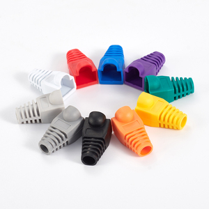 100 unidades por bolsa, cubiertas protectoras de PVC coloridas para conectores modulares <span class=keywords><strong>RJ45</strong></span> Cat5/<span class=keywords><strong>Cat6</strong></span> 8P8C, diámetro exterior 6.5 mm - Product Image 1