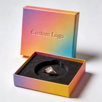 Boîte à bijoux haut de gamme en papier artisanal avec dorure à chaud et gaufrage, pour emballage cadeau de boucles d'oreilles, colliers et bracelets de mariée