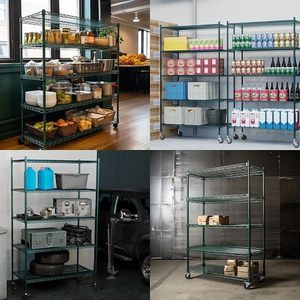 Estanterías de Alambre de Acero de Alta Resistencia con 6 Niveles y Ruedas, con Certificación NSF, para Almacenamiento Comercial - Product Image 4