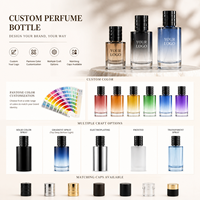 Flacon de parfum minimaliste en cylindre dégradé de 30 ml, 50 ml, 100 ml pour usage personnel quotidien avec un élégant capuchon argenté