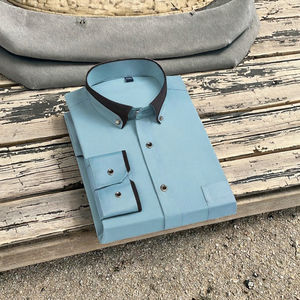 Exve Exclusive 2026 Chemise Homme à simple boutonnage, anti-plis, respirante, écologique, anti-rétrécissement, à manches longues, pour automne, style Business Casual - Product Image 3