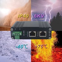 Injecteur PoE Gigabit de qualité industrielle avec sortie de puissance de 30 W, large plage de température (-40°C) ℃   à 80 ℃   Boîtier métallique