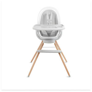 <span class=keywords><strong>Chaise</strong></span> <span class=keywords><strong>haute</strong></span> personnalisée pour bébé et tout-petit avec siège transparent et rotation à 360° °   Fauteuil pivotant, blanc et gris avec pieds en bois - Product Image 2
