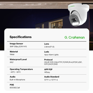Caméra de sécurité IP POE GR-DFW-M8S 4K <span class=keywords><strong>8MP</strong></span> couleur vision nocturne intérieure/extérieure avec détection humaine et comptage de personnes par croisement de lignes - Product Image 2