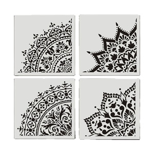 Plantilla de papel pintado DIY personalizada, muebles de suelo, plantilla de pintura de pared Wisps, regla de encaje, plantilla de dibujo reutilizable - Product Image 2