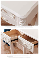 Coiffeuse moderne de style européen avec miroir sur pied éclairé 2025, en bois massif, style princesse luxueux pour chambre à coucher et mariage