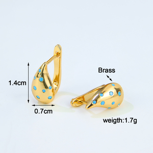 Boucles d'oreilles pendantes goutte d'eau au design tendance, plaquées or 21 carats, élégantes, en zircone italienne, à clipser, pour femme, usage quotidien - Product Image 5