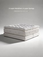 Matelas Orthopédique à Ressorts Indépendants Ultra-Doux en Laine et Crin de Cheval Faits Main White Swan pour Chambre d'Hôtel et Villa Chinoise de Luxe
