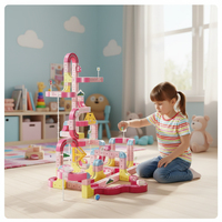 Ensemble de train de construction magnétique en plastique STEM 100 pièces, circuit de course empilable, jouet de construction, voitures magnétiques anti-gravité, pour les 4-6 ans