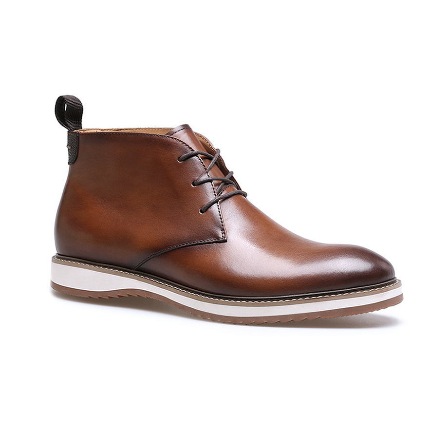 Oem дизайнерские модные коричневые мужские ботинки из натуральной кожи