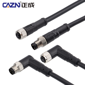 M8 방수 커넥터 3/4/5/6/8 핀 남성 여성 원형 플러그 오버몰딩 케이블 PUR 차폐형 비차폐형 1/2/5 미터 - Product Image 1