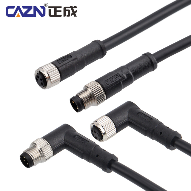 M8 Waterproof Connector 3/4/5/6/8 Pin Male Female Circular Plug Overmolded Cable PUR Shielded Unshielded 1/2/5 Meter
