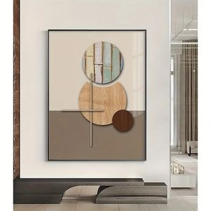 Hogar Hotel Oficina Decoración de pared pez de porcelana de cristal con marco de aleación de aluminio pintura de vidrio con cris - Product Image 4