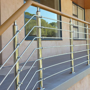 Rampe modulaire en acier inoxydable moderne à barres horizontales pour escalier, terrasse, balcon, projet de villa - Product Image 5