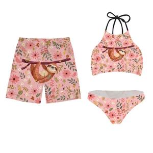 Traje de Baño de Lujo Personalizado de Alta Calidad para Parejas, Bikini Arcoíris, Ropa de Playa para Mujer y Hombre, Conjunto de 3 Piezas, Spandex/Poliéster de Secado Rápido - Product Image 5