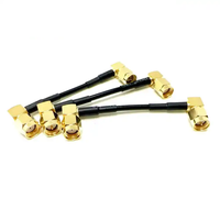 Suministro de fábrica SMA macho enchufe RA codo a RP Sma macho RA ángulo recto Rg174 Pigtail Jumper Cable montaje ROHS 30cm en Stock