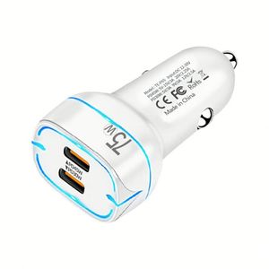 75W PD USB C Car Charger Fast Charging 2 Ports Car Phone Charger for Phone 15 14 13 for Huawei Type C Car Charger - Product Image 1