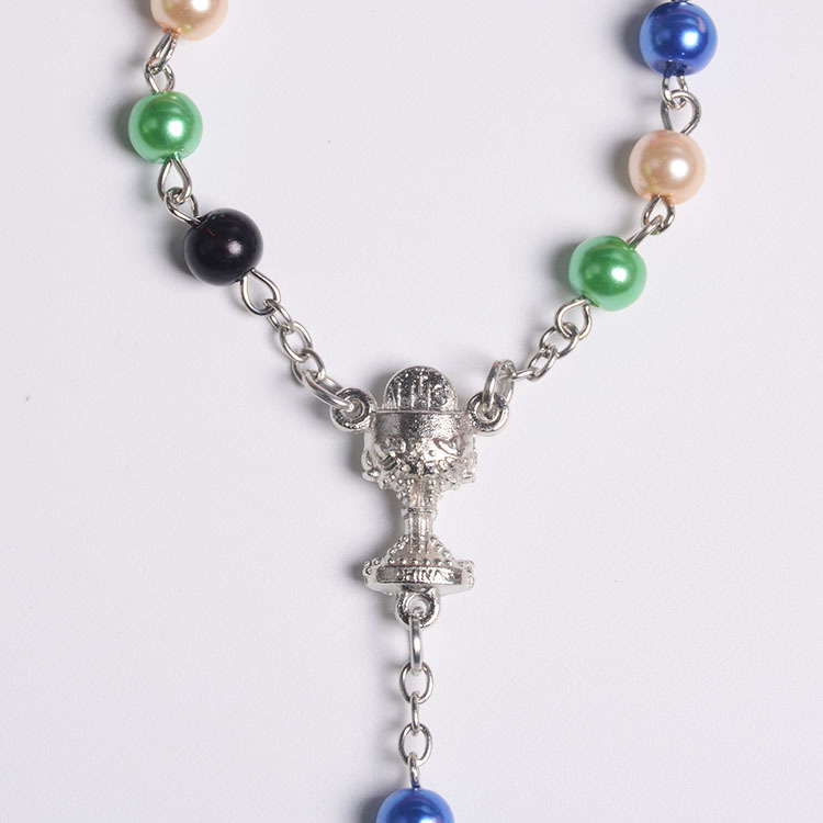 Cadeaux religieux Catholique Calice Center Crucifix Perle De Prière Chapelet Bracelet En Gros