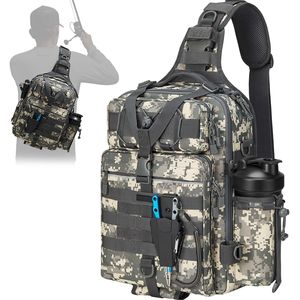 OEM <b>Tactical</b> Outdoor Fishing Backpack Zipper Polyester Waterproof Chest Pack <b>Vest</b> Bag for Hunting Climbing Cross Body Use - Product Image 1