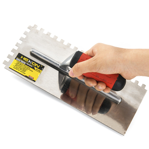 Truelle de plâtrage en plâtre pour cloisons sèches avec manche en plastique et en acier inoxydable - Product Image 5
