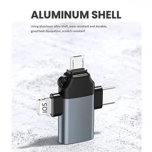 Vente en gros 3 en 1 <span class=keywords><strong>Micro</strong></span> <span class=keywords><strong>USB</strong></span> Type C 8Pin mâle vers <span class=keywords><strong>USB</strong></span> A 3.0 femelle adaptateur <span class=keywords><strong>OTG</strong></span> adaptateur pour téléphone U disque <span class=keywords><strong>usb</strong></span> 3.0 connecteur de <span class=keywords><strong>prise</strong></span> - Product Image 4