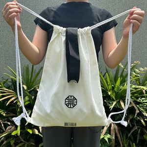 Low MOQ 100% Organic <b>Drawstring</b> Bag Cotton Canvas <b>Drawstring</b> <b>Backpack</b> for Women Natural <b>Drawstring</b> Bag With Handle - Product Image 6