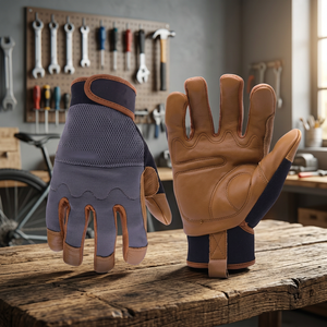 Gants de sécurité en polyester résistants à l'abrasion, avec embouts de doigts élastiques, bracelet élastique antidérapant, gants de travail polyvalents, niveau d'impact 12 oz - Product Image 3