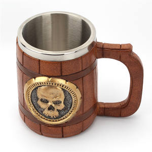 Caneca 2021 ml, nova chegada 600 presentes ouro esqueleto caveira de madeira cerveja - Product Image 1