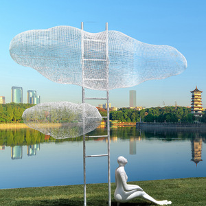 Esculturas de Granito para Jardín, Diseño Abstracto de Nube, Estatua de Fibra de Vidrio, Escultura de Resina para Jardín Exterior, Escultura de Metal de Acero Inoxidable - Product Image 1