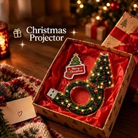 Nouveau projecteur de Noël mécanique en PVC tendance avec lumière de projection alimentée par USB, cadeaux de Noël, décoration de la maison