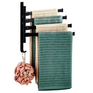 Eioiol Có Thể Gập Lại Tự Dính <span class=keywords><strong>Chrome</strong></span> Kết Thúc Nhôm Thiết Kế Hiện Đại 50-60Cm Phòng Tắm Khăn Đường Sắt Chủ Giá Kệ Treo Móc - Product Image 5