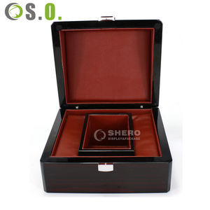 Boîte à montres en bois de luxe haut de gamme, imprimée, pour homme et femme, avec logo personnalisé, finition grain de bois, pour présentation de montres - Product Image 5