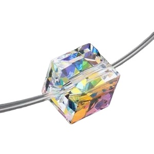 Collar de Hilo de Pesca con Cristales, Colgante Geométrico Color AB, Cadena para Clavícula de Uso Diario - Product Image 5