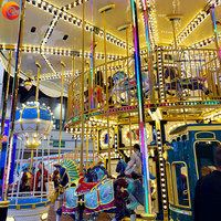 Manèges de foire super luxe manèges Double Decker Carrousel Jeux de carnaval à chevaux Merry Go Round à vendre